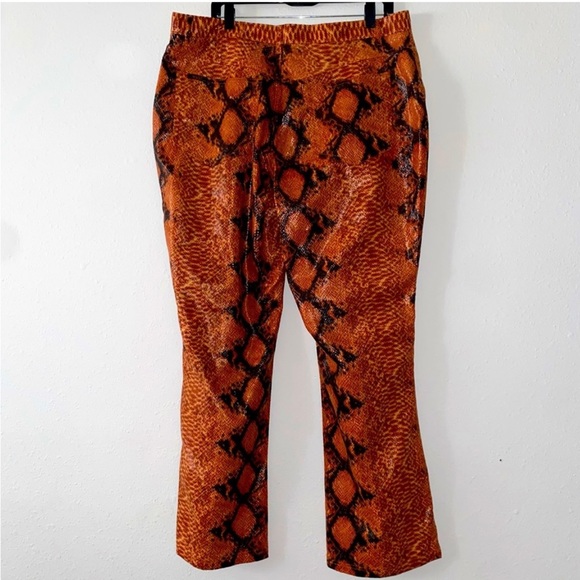 Gothic Red Faux Snake print Pants. - Picture 3 of 5